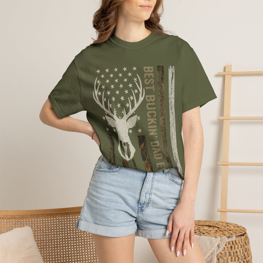 Best Buckin' Dad Ever Deer Flag T-Shirt