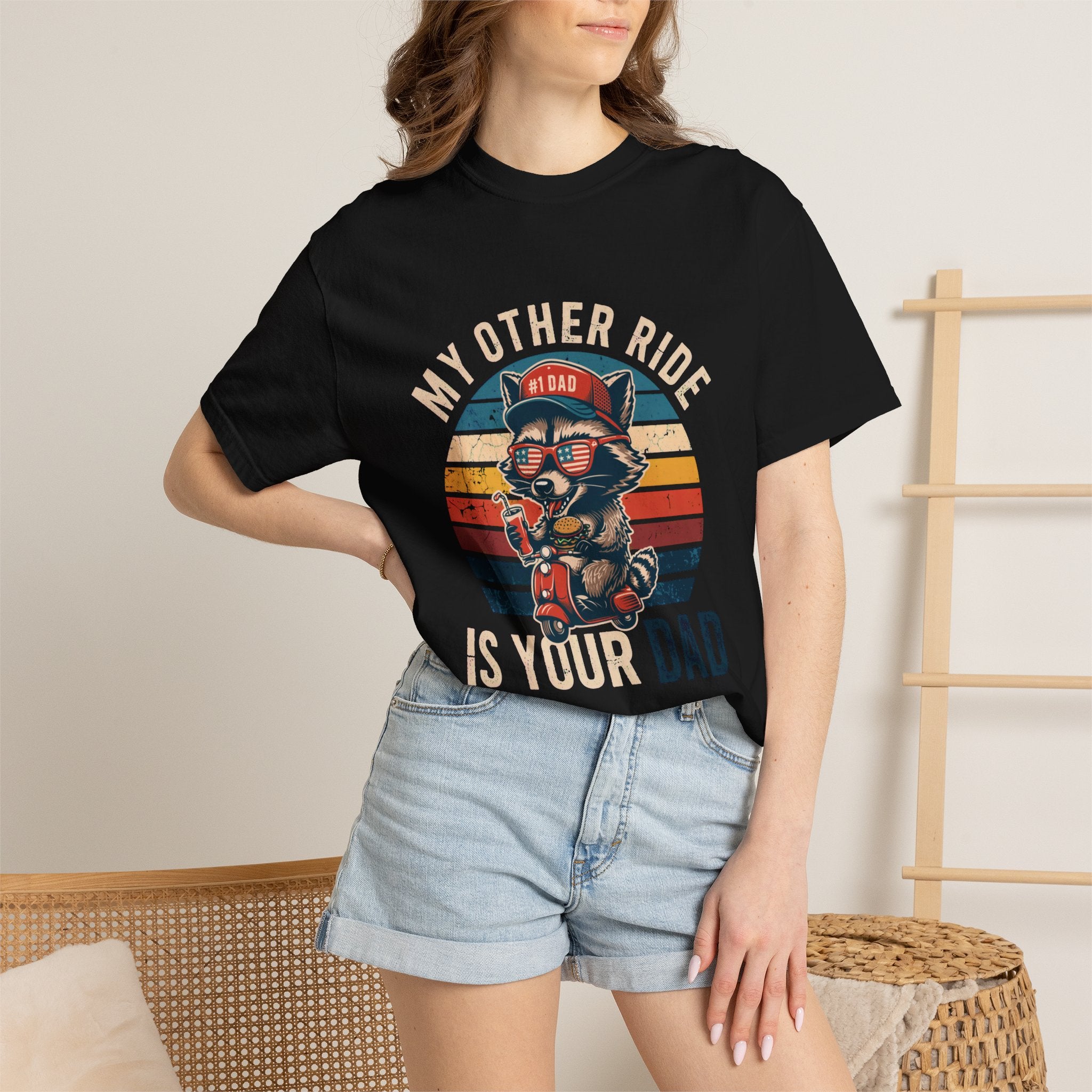 "My Other Ride Is Your Dad" Vintage Biker Tee