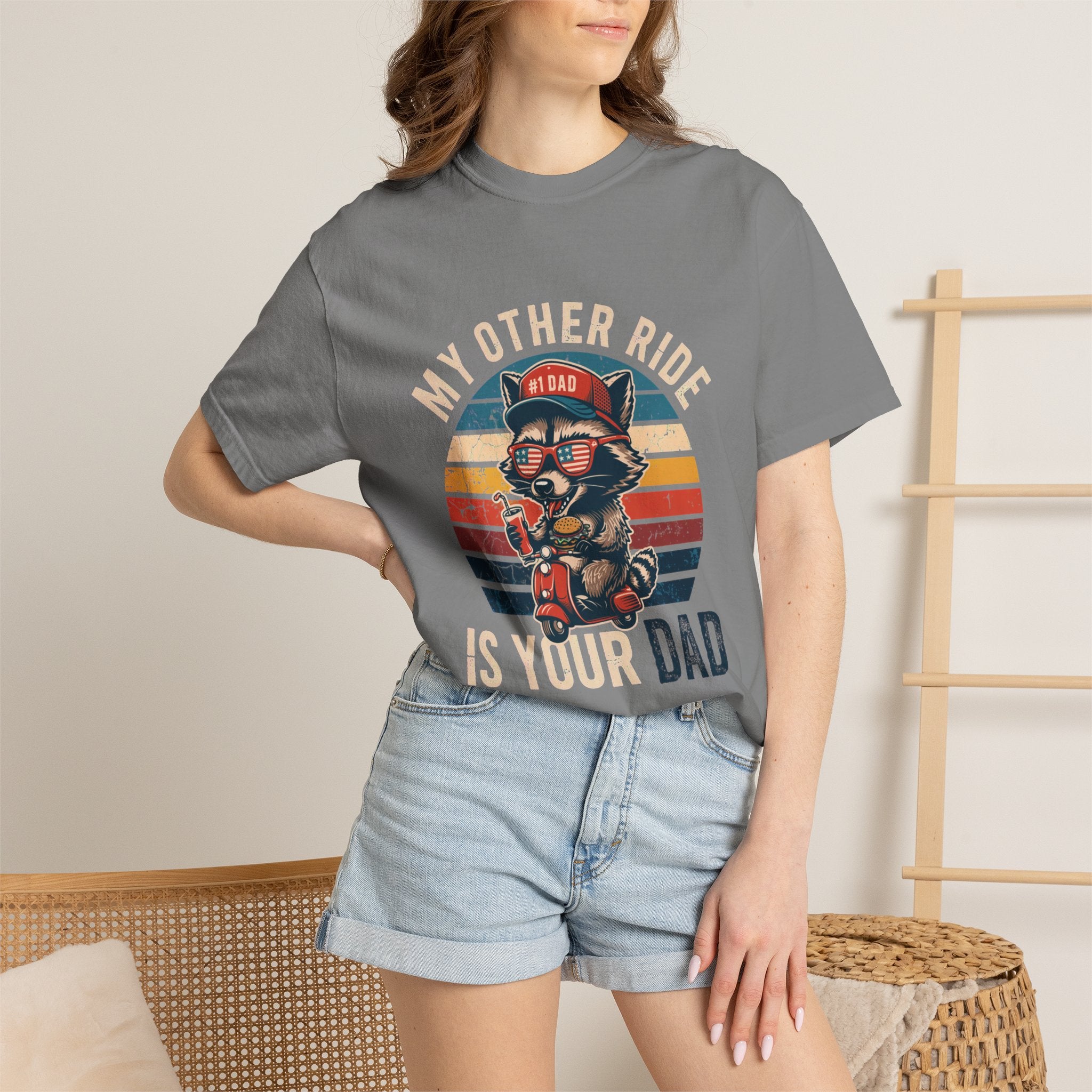 "My Other Ride Is Your Dad" Vintage Biker Tee