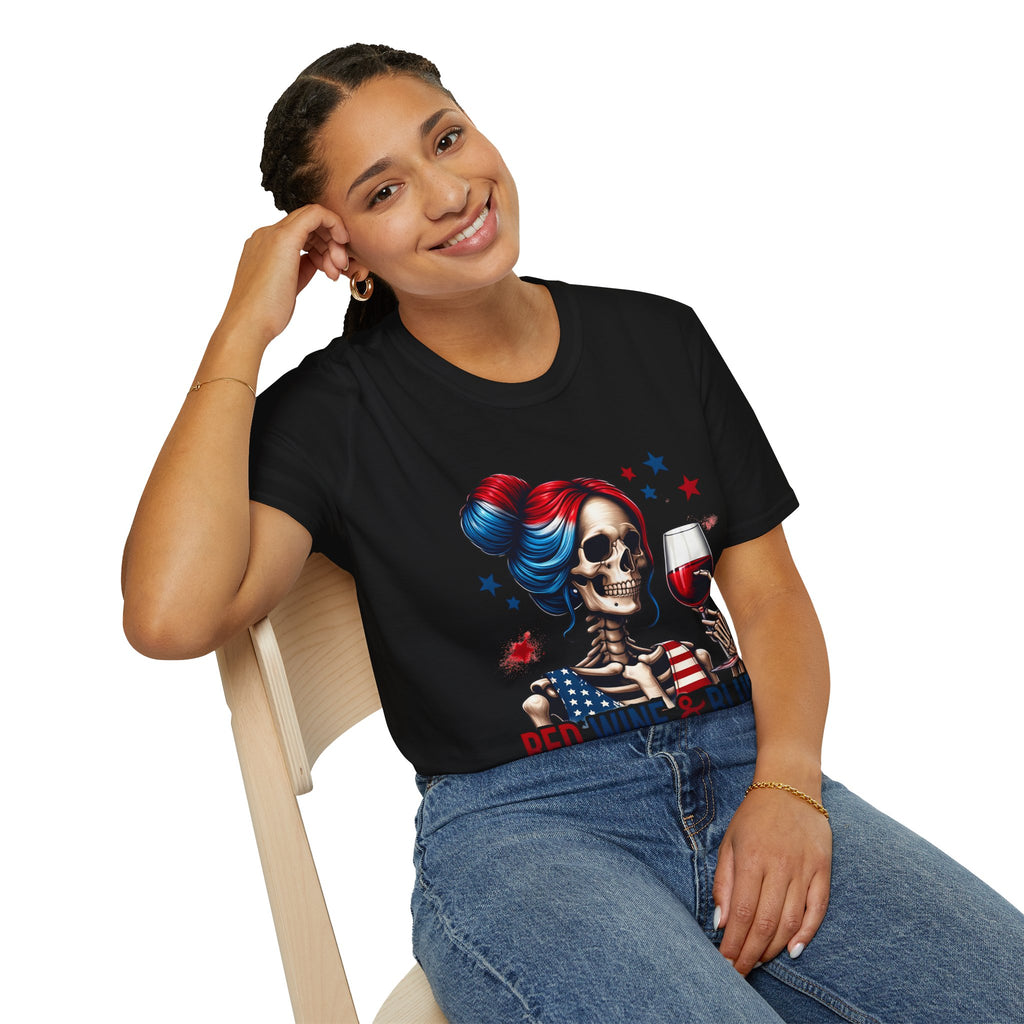 'Red Wine & Blue' Patriotic Tee