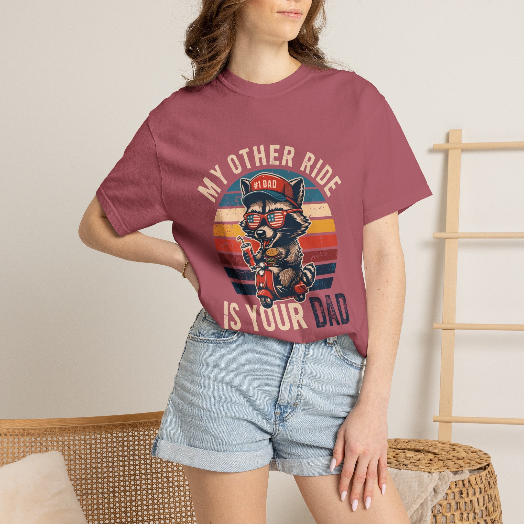 "My Other Ride Is Your Dad" Vintage Biker Tee