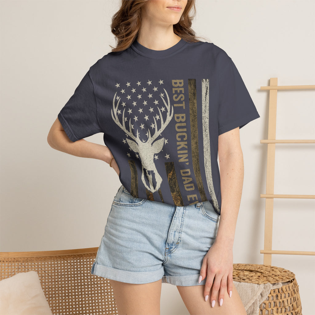 Best Buckin' Dad Ever Deer Flag T-Shirt